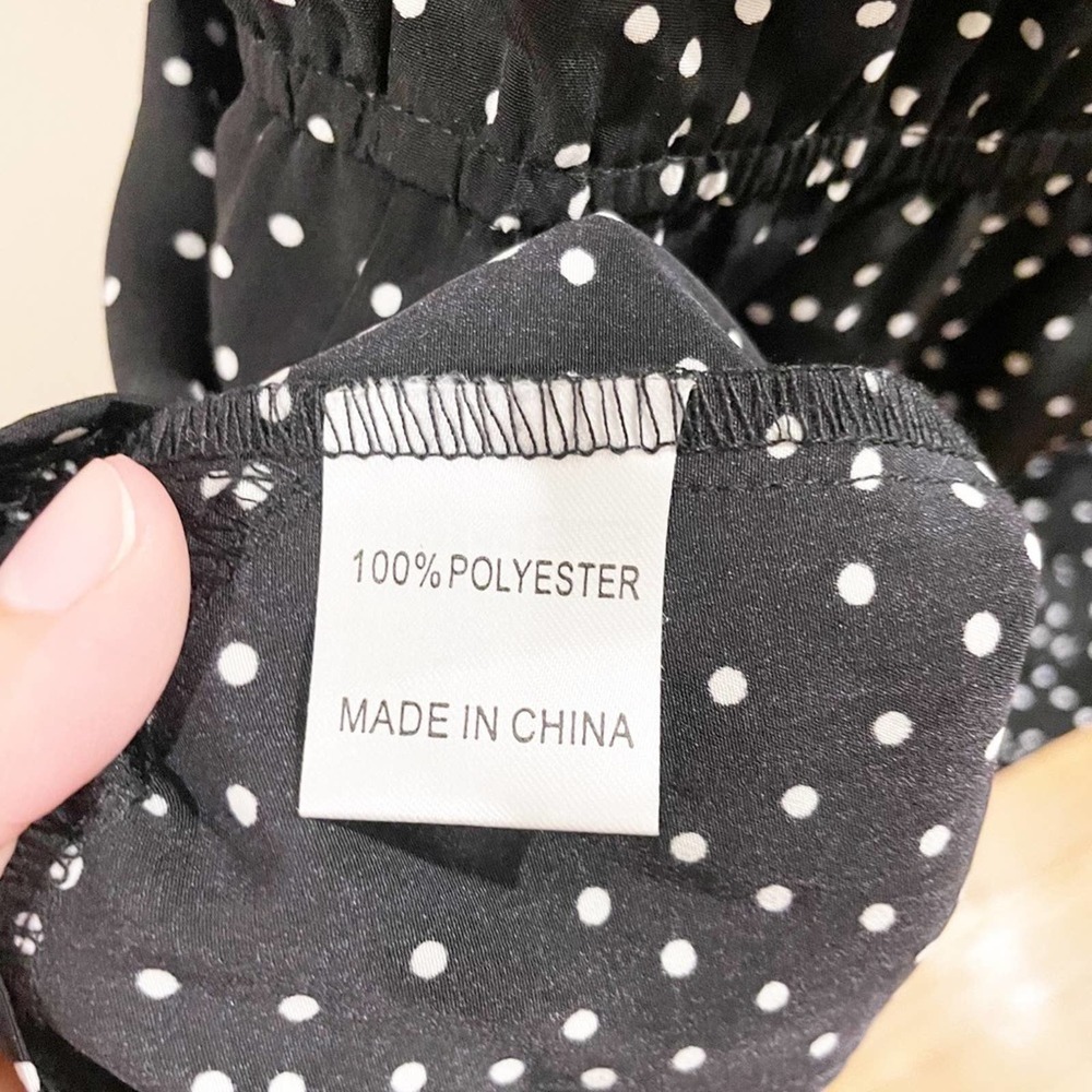 Seek the Label Polka Dot Deep V Neck Romper Black and White LF Size Medium - Picture 8 of 10